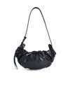 Diesel Grab-d S-small Scrunched Hobo Bag In Shiny Pu In Black