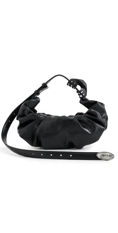 DIESEL GRAB-D HOBO BAG BLACK