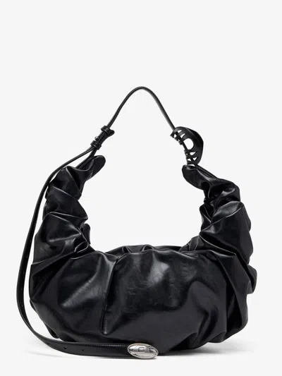 Diesel Grab-d Hobo L Pu Shoulder Bag In Black