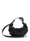 Diesel Grab-d S-small Scrunched Hobo Bag In Shiny Pu In Black