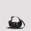 Diesel Grab-d S-small Scrunched Hobo Bag In Shiny Pu In Black
