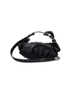 Diesel Grab-d S-small Scrunched Hobo Bag In Shiny Pu In Black