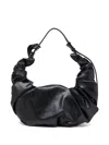 Diesel Grab-d L-large Scrunched Hobo Bag In Shiny Pu In Black