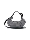Diesel Small Grab-d Embellished Scrunched Shoulder Bag In Silver