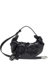 Diesel Small Grab-d Scrunched Shoulder Bag In Black
