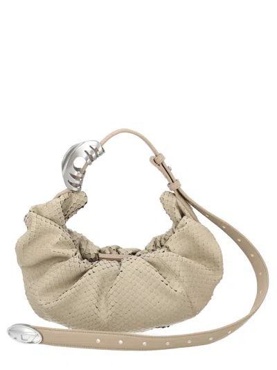 Diesel Grab-d Synthetic Gathered Handbag In Neutral