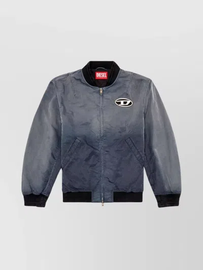 DIESEL GRADIENT PADDED BOMBER WITH DISTRESSED TREATMENTS