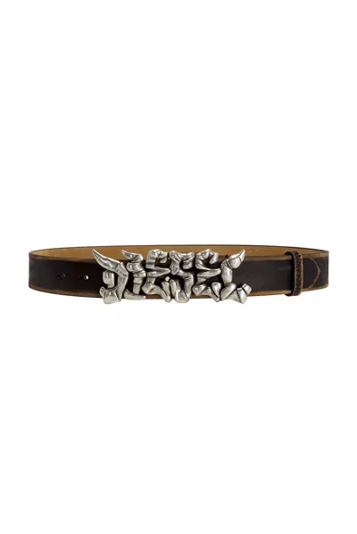 Diesel Graffiti Belt In Brown