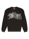 Diesel Sweatshirt With Graffiti Print In Black