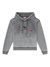 Diesel Graphic Hooded Sweater In Gray