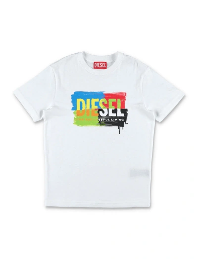 Diesel Kids' Tee Logo Multi In White