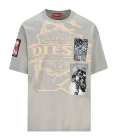 Diesel Graphic Patch T-shirt In Gray
