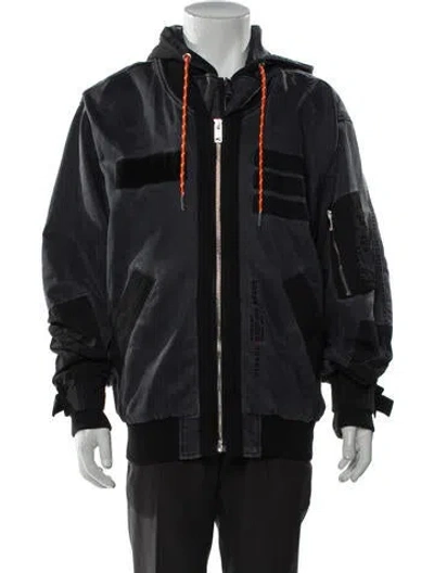 Pre-owned Diesel Graphic Print Bomber Jacket In Gray