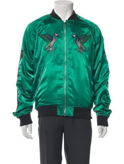 Pre-owned Diesel Graphic Print Bomber Jacket In Green