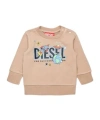 Diesel Graphic-print Cotton Sweatshirt In Nude