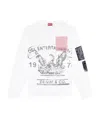 Diesel Graphic-print Cotton Sweatshirt In White