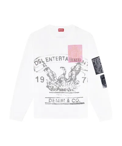 Diesel Graphic-print Cotton Sweatshirt In White
