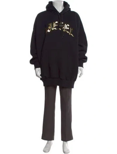 Pre-owned Diesel Graphic Print Crew Neck Hoodie W/ Tags In Black