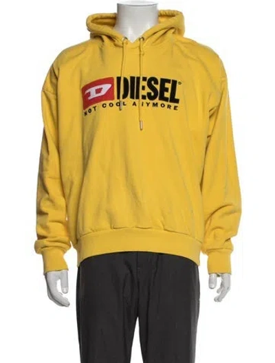 Pre-owned Diesel Graphic Print Crew Neck Hoodie In Yellow