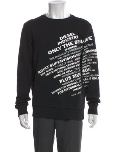 Pre-owned Diesel Graphic Print Crew Neck Pullover In Black