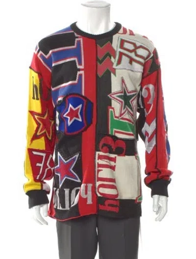 Pre-owned Diesel Graphic Print Crew Neck Pullover In Red