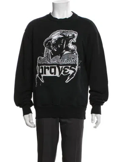 Pre-owned Diesel Graphic Print Crew Neck Sweatshirt In Black