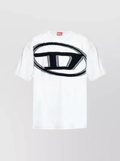 Diesel Graphic Print Crew Neck T-shirt In White