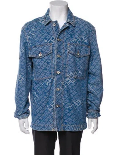 Pre-owned Diesel Graphic Print Denim Jacket In Blue