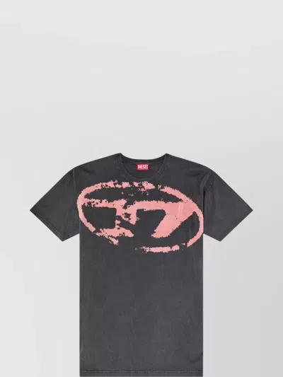 DIESEL GRAPHIC PRINT DISTRESSED EFFECT T-SHIRT