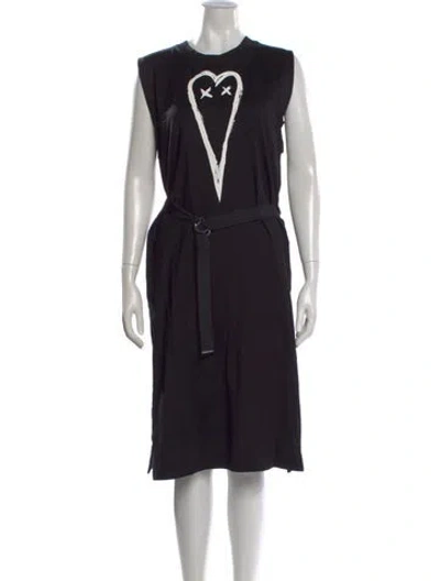 Pre-owned Diesel Graphic Print Knee-length Dress In Black