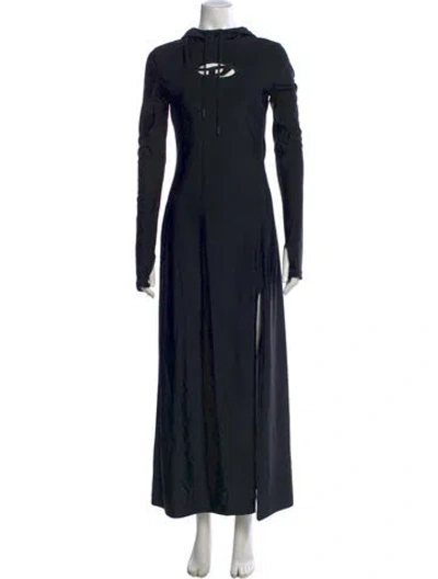 Pre-owned Diesel Graphic Print Long Dress In Black