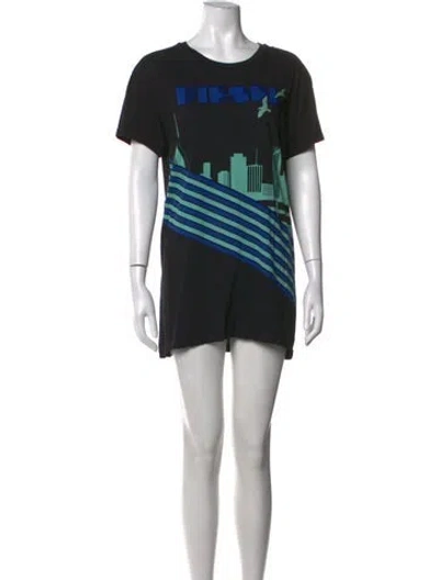 Pre-owned Diesel Graphic Print Mini Dress In Black
