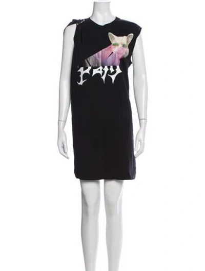 Pre-owned Diesel Graphic Print Mini Dress In Black