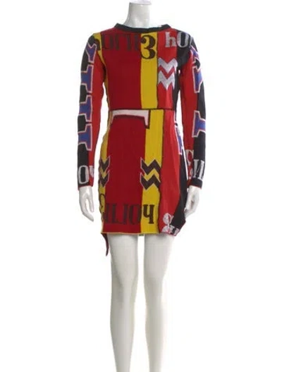 Pre-owned Diesel Graphic Print Mini Dress In Red