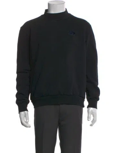 Pre-owned Diesel Graphic Print Mock Neck Sweatshirt In Black