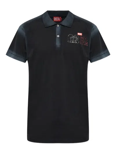 Diesel Man Polo Shirt Black Size L Cotton