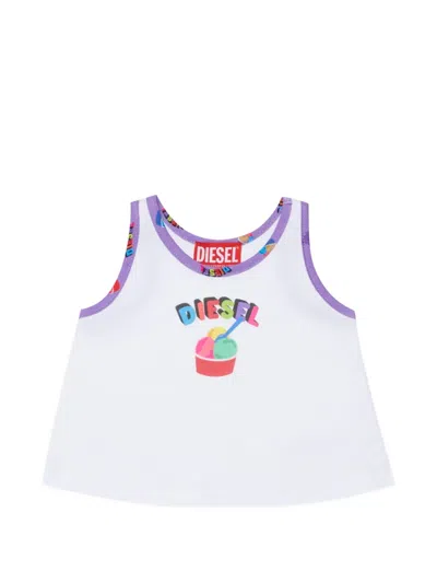 Diesel Babies' Graphic-print Sleeveless Top In White