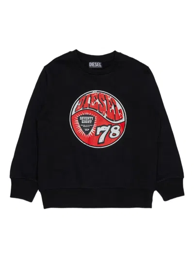 Diesel Graphic-print Sweatshirt In Black