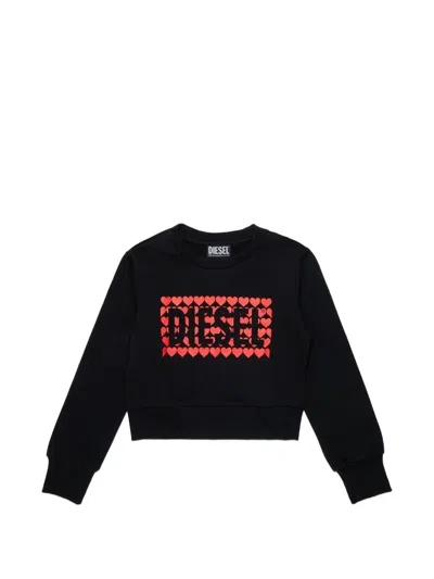 Diesel Kids' Crewneck Sweatshirt With Logo In Black