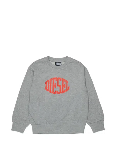 Diesel Kids' Crewneck Sweatshirt With Logo In Gray