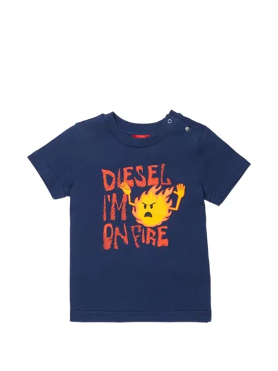 Diesel Babies' Graphic-print T-shirt In Blue