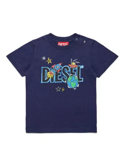 Diesel Babies' Graphic Print T-shirt In Blue