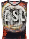 Diesel Graphic-print Tank Top In Black