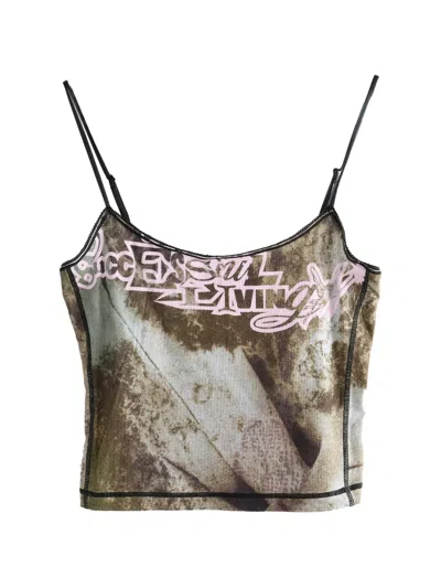 Diesel Graphic-print Top In Brown
