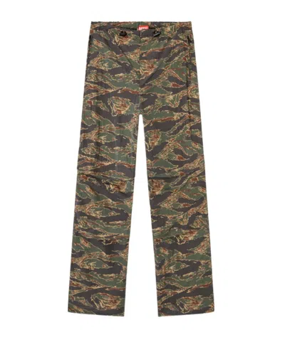 Diesel Graphic-print Trousers In Green