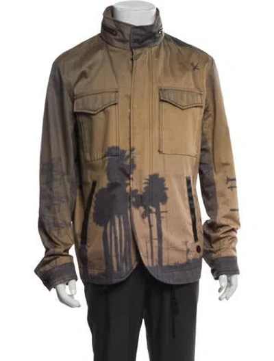Pre-owned Diesel Graphic Print Utility Jacket In Neutral