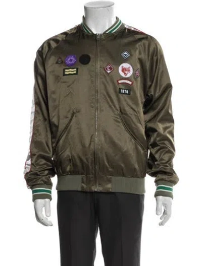 Pre-owned Diesel Graphic Print Varsity Jacket In Green