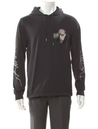 Pre-owned Diesel Graphic Print V-neck Hoodie In Gray