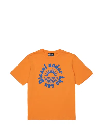 Diesel Kids' Graphic T-shirt In Orange