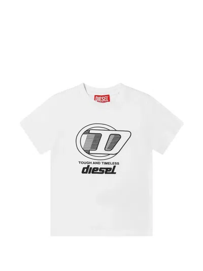 Diesel Kids' Graphic T-shirt In Gray